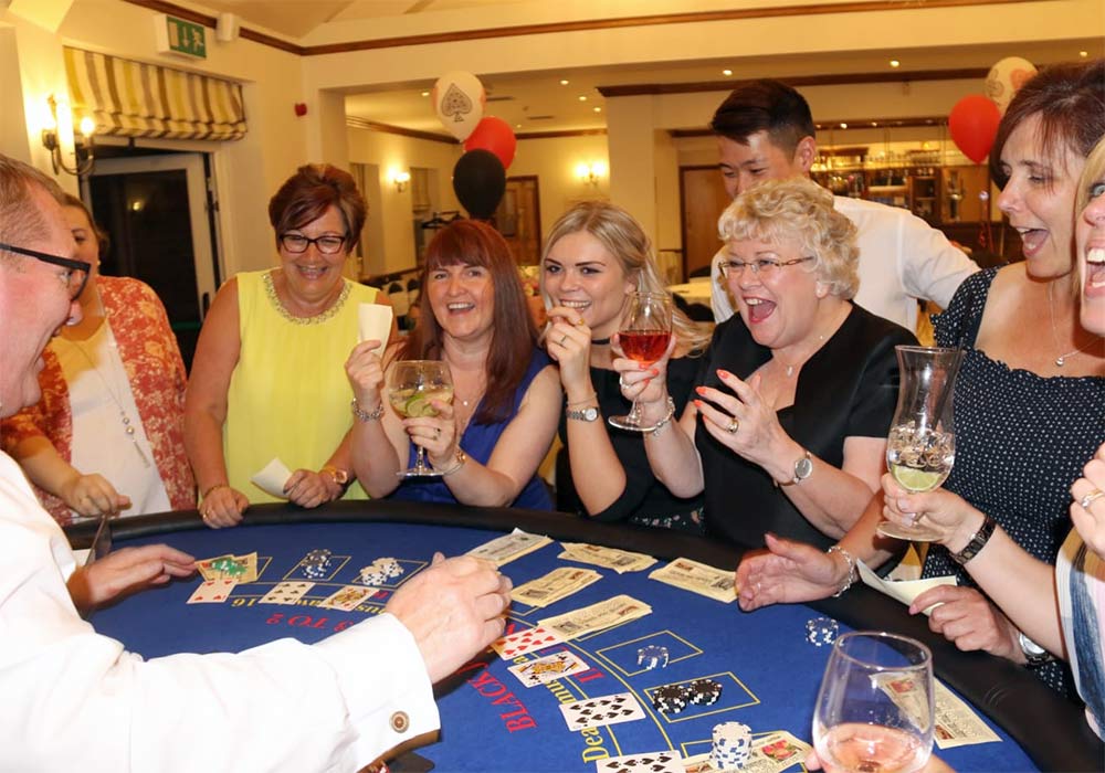 Blackjack table hire Blackjack fun casino table with cards and chips